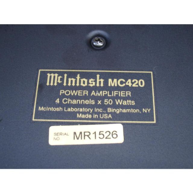 Mcintosh マッキントッシュ 4ch MC420 パワーアンプ ※ジャンク品