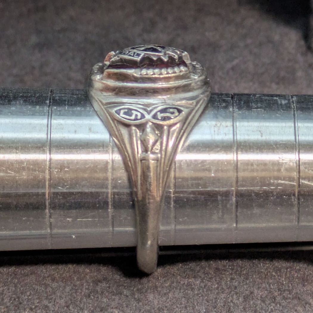 JOSTENS 1975年 スターリングシルバー925 カレッジリング 赤 黒 - メルカリ