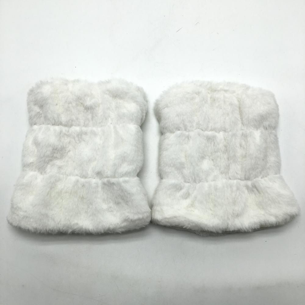 超 アルチビオ レッグウォーマー 白×黒 フェイクファー ショート丈 レディース ゴルフウェア archivio