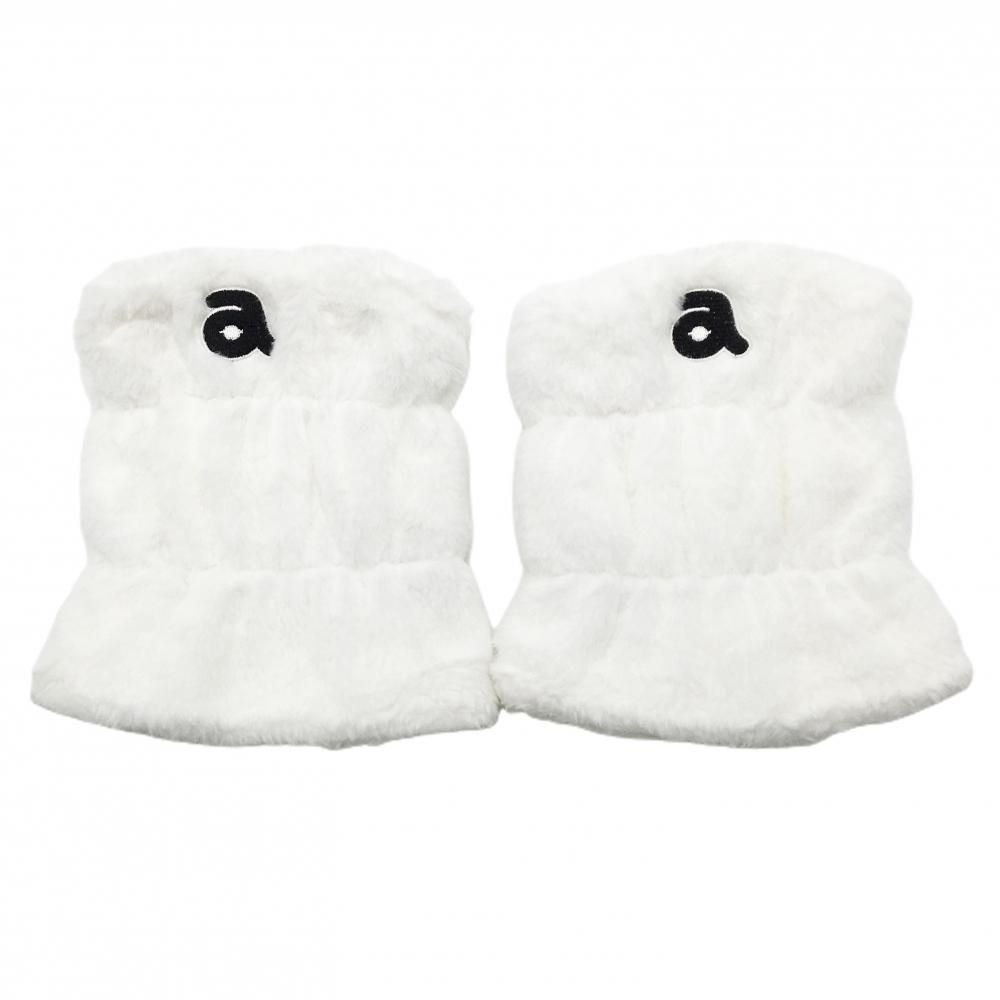 超 アルチビオ レッグウォーマー 白 黒 フェイクファー ショート丈 レディース ゴルフウェア archivio