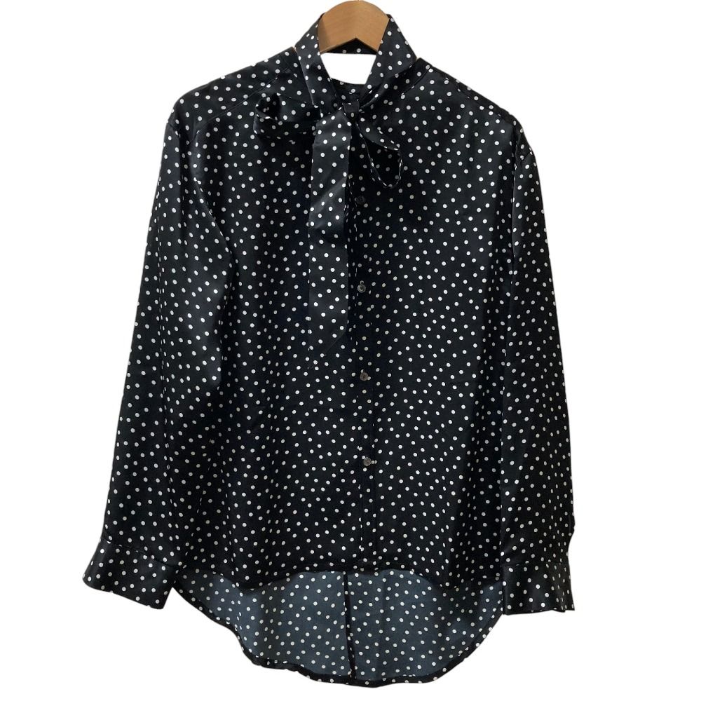 24 SS BORDERS at BALCONY ボーダーズアットバルコニー DOT SHIRT シャツ ブラウス BD 2411 3 C 33 サイズ36 ブラック レディース 古着