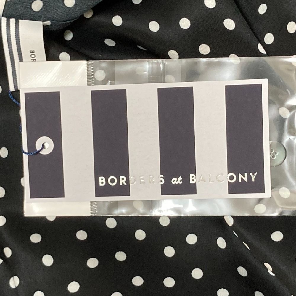 24 SS BORDERS at BALCONY ボーダーズアットバルコニー DOT SHIRT シャツ ブラウス BD 2411 3 C 33 サイズ36 ブラック レディース 古着 ロングワンピ 長袖 