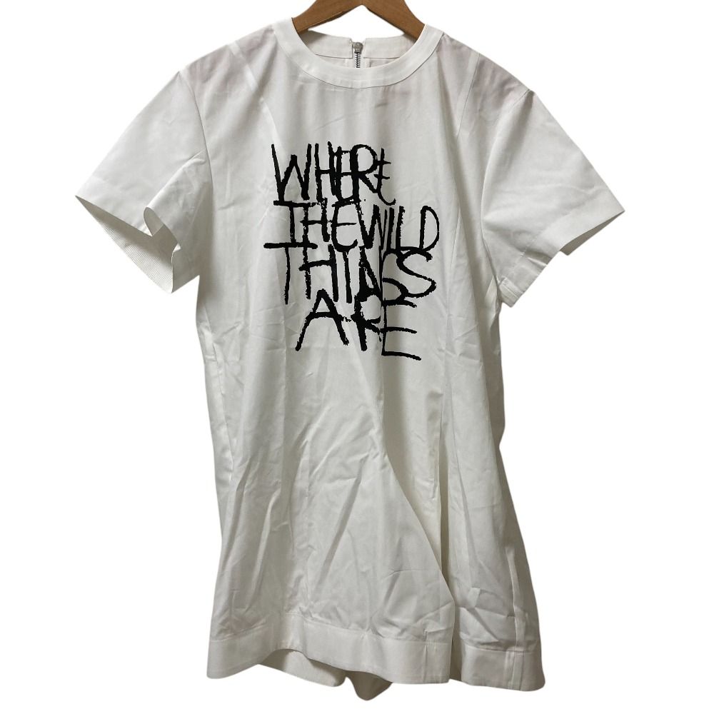 25 SS sacai サカイ WHERE THE WILD THINGS ARE Poplin Dress 半袖 ワンピース サイズ3 ホワイト レディース 古着