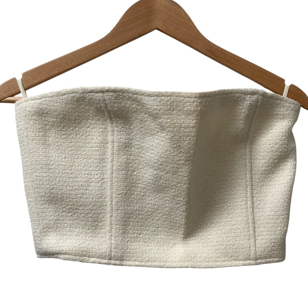 98 P CHANEL シャネル ヴィンテージ ツイード ビスチェ 10478 サイズ40 キナリ レディース 古着