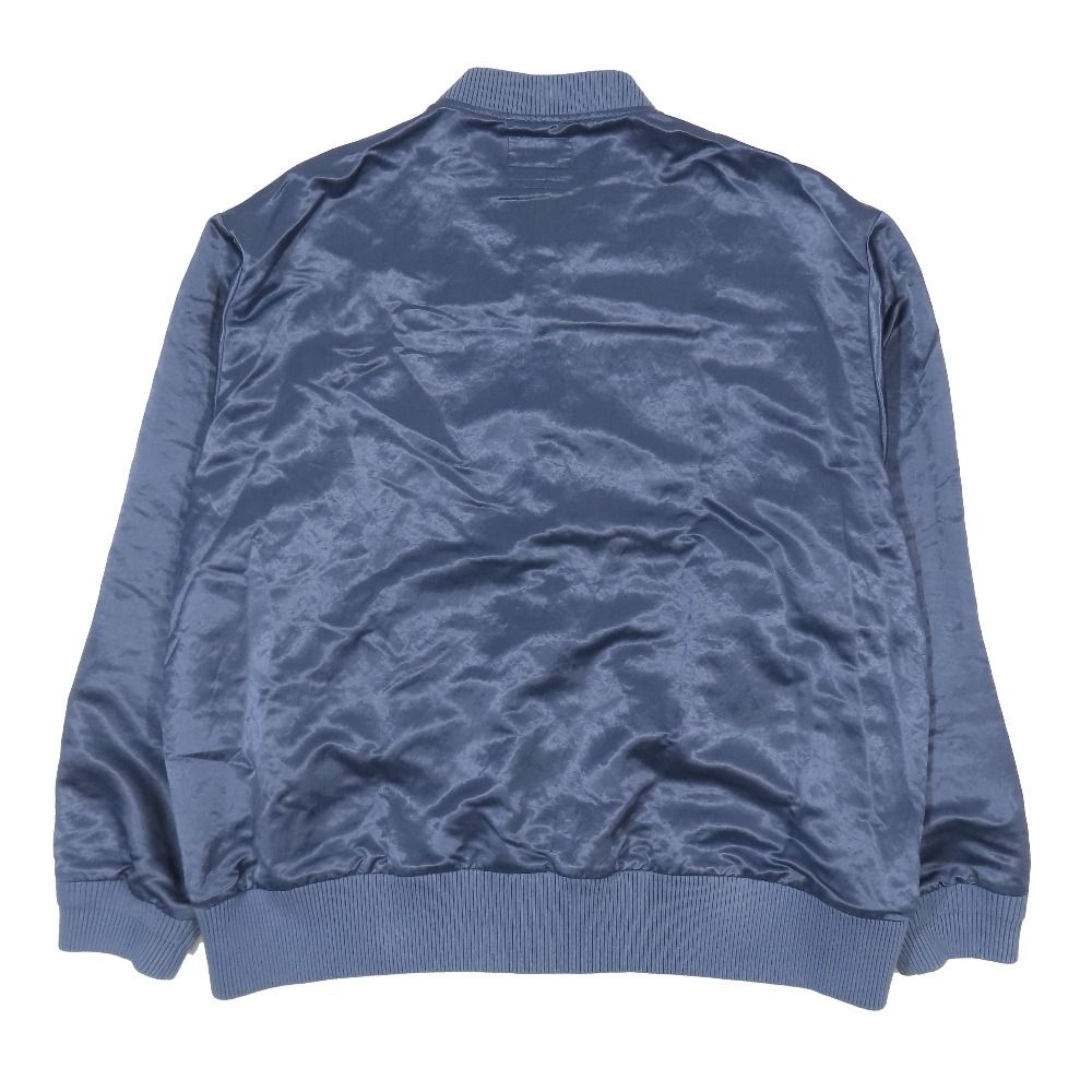 BEAMS PLUS ビームスプラス Sports Blouson Broken Nylon Satin スポーツブルゾン ナイロンジャケット ネイビー XL メンズ 古着