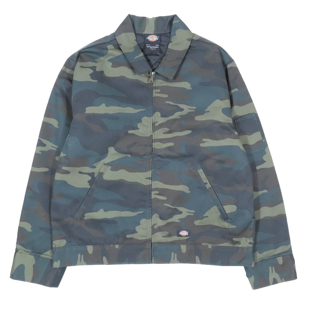 Dickies ディッキーズ アイゼンハワー キルト ラインド ウーブン ツイル ジャケット 迷彩 アウター カーキ L メンズ 古着