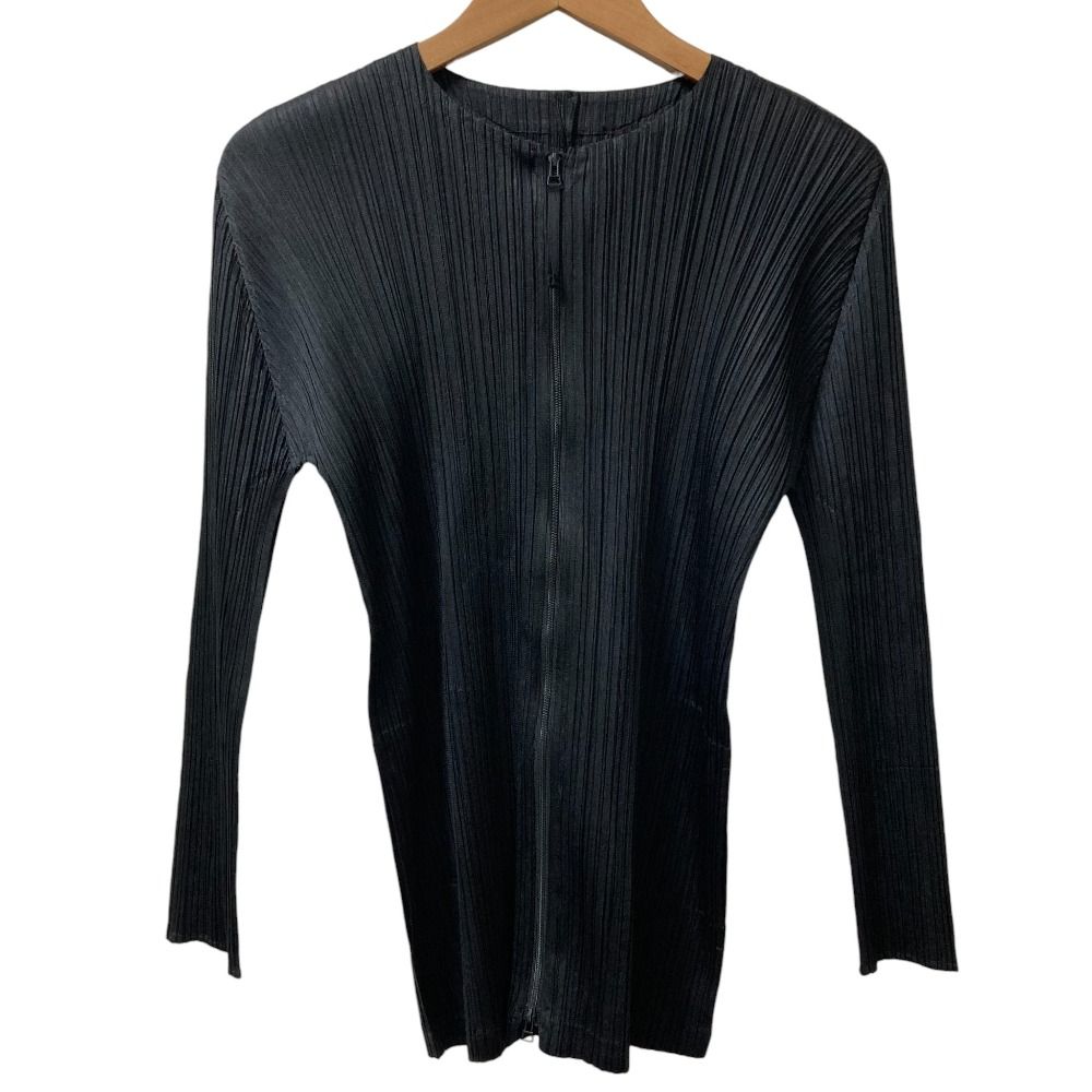 美品✨PLEATS PLEASE ジップ　ブラック　長袖　ポケット　XLサイズ 未使用 25AW PLEATS PLEASE プリーツプリーズ イッセイミヤケ MONTHLY