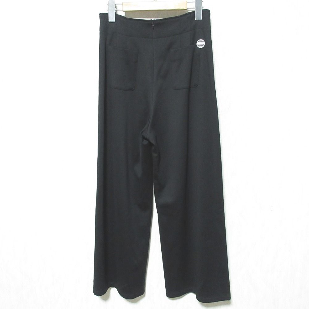BORDERS at BALCONY ボーダーズアットバルコニー ワイドパンツ BD 2111 3 G 14 サイズ38 ブラック レディース 古着