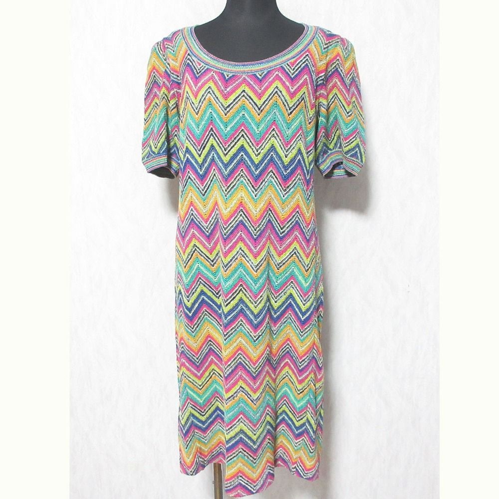 美品 MISSONI ミッソーニ シェブロンボーダーニットワンピース サイズ