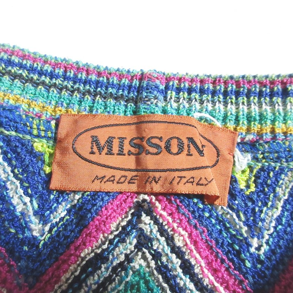 美品 MISSONI ミッソーニ シェブロンボーダーニットワンピース サイズ