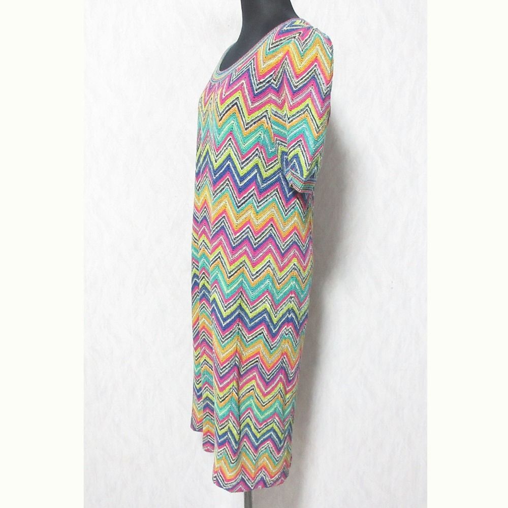 美品 MISSONI ミッソーニ シェブロンボーダーニットワンピース サイズ