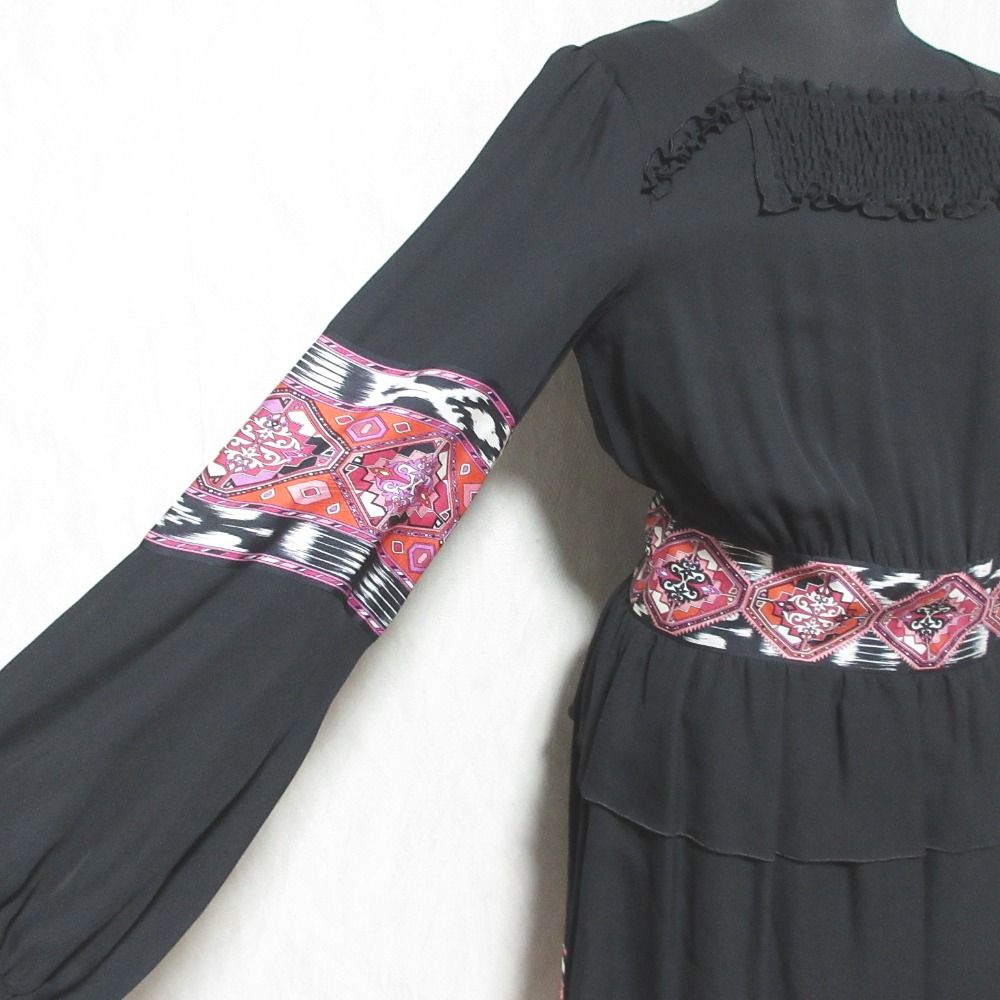 EMILIO PUCCI エミリオプッチ スクエアネック パフスリーブ シルク