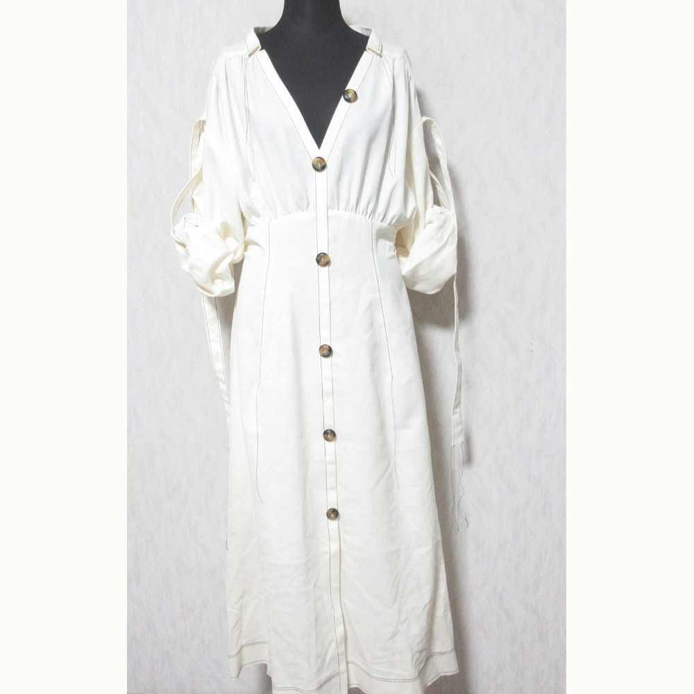 IRENE アイレネ カットオフワンピース サイズ38 オフホワイト レディース 古着