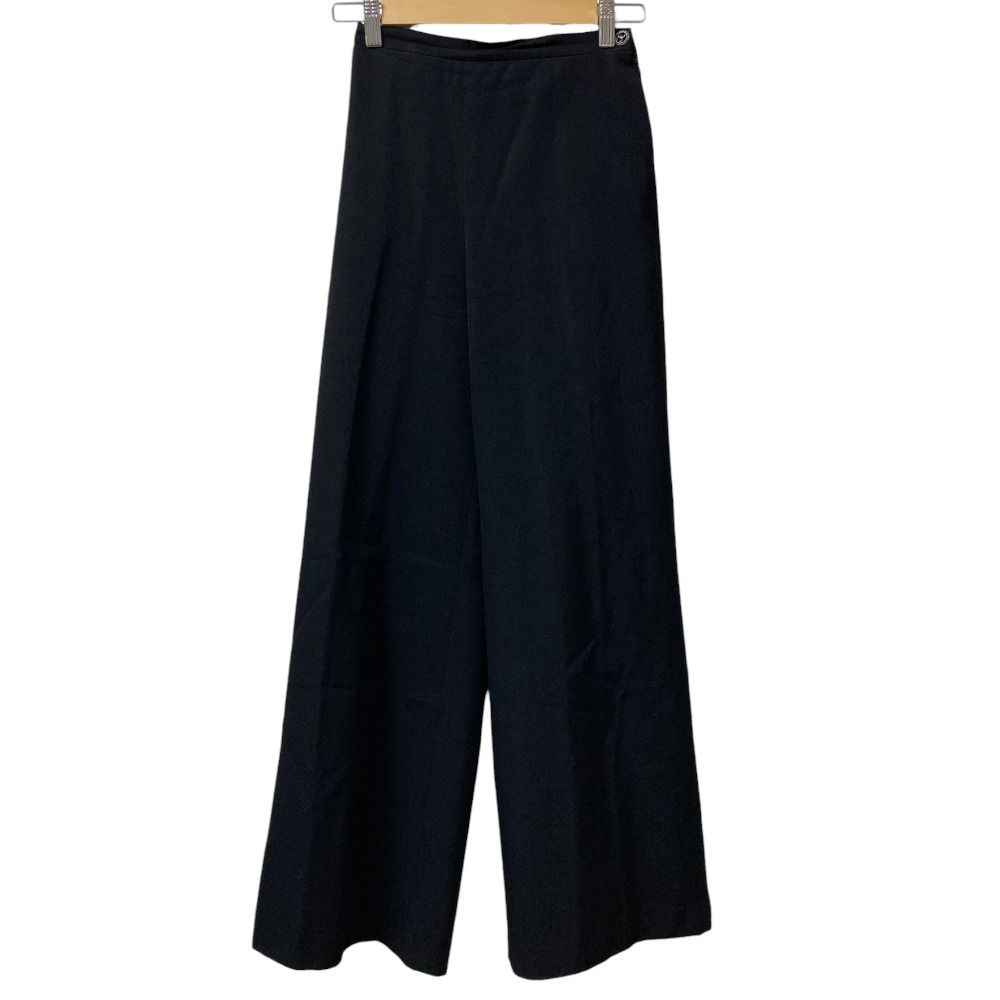 CHANEL シャネル ココマークボタン ワイドパンツ P 40225 サイズ34 ブラック レディース 古着