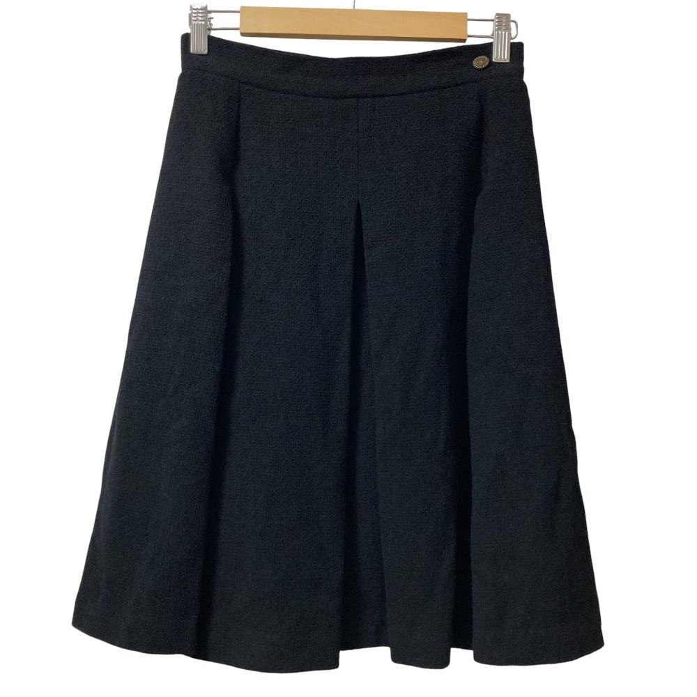 良品 CHANEL シャネル ボックスプリーツ ツイードスカート P37700