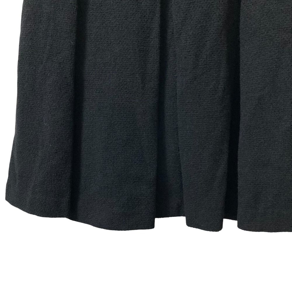 CHANEL　ボックスプリーツスカート　ツイード　シャネル　サイズ42 黒 良品 CHANEL シャネル ボックスプリーツ ツイードスカート P37700