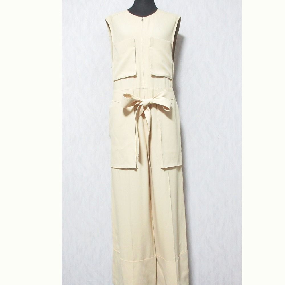 COLUMN コラム ワークデザインジャンプスーツ 31 140 11 040008 サイズ36 クリーム レディース 古着