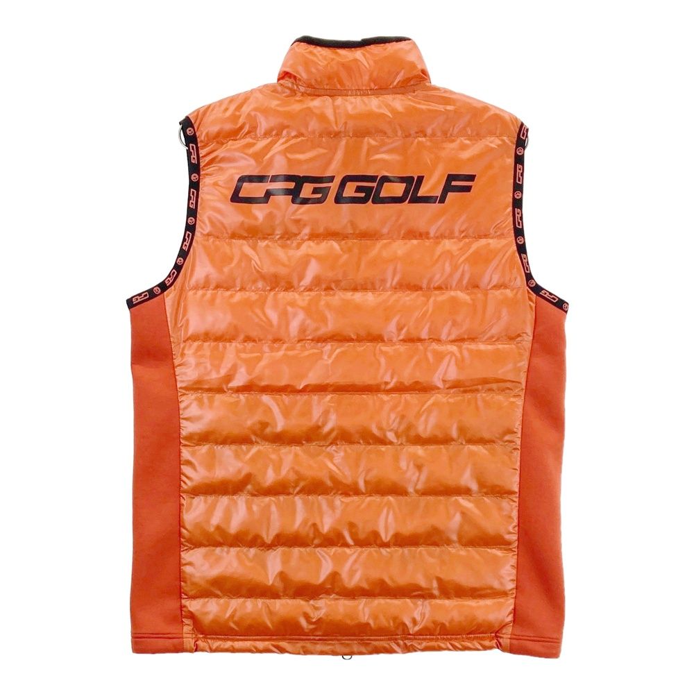 サイズ：2 CPG GOLF シーピージーゴルフ 中綿ジップベスト オレンジ系