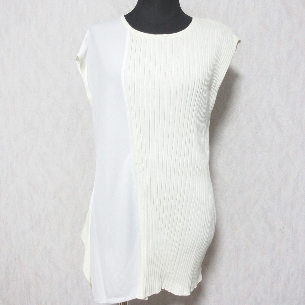 LANVIN ランバン アシンメトリードッキングカットソー 2465703 38 オフホワイト レディース 古着