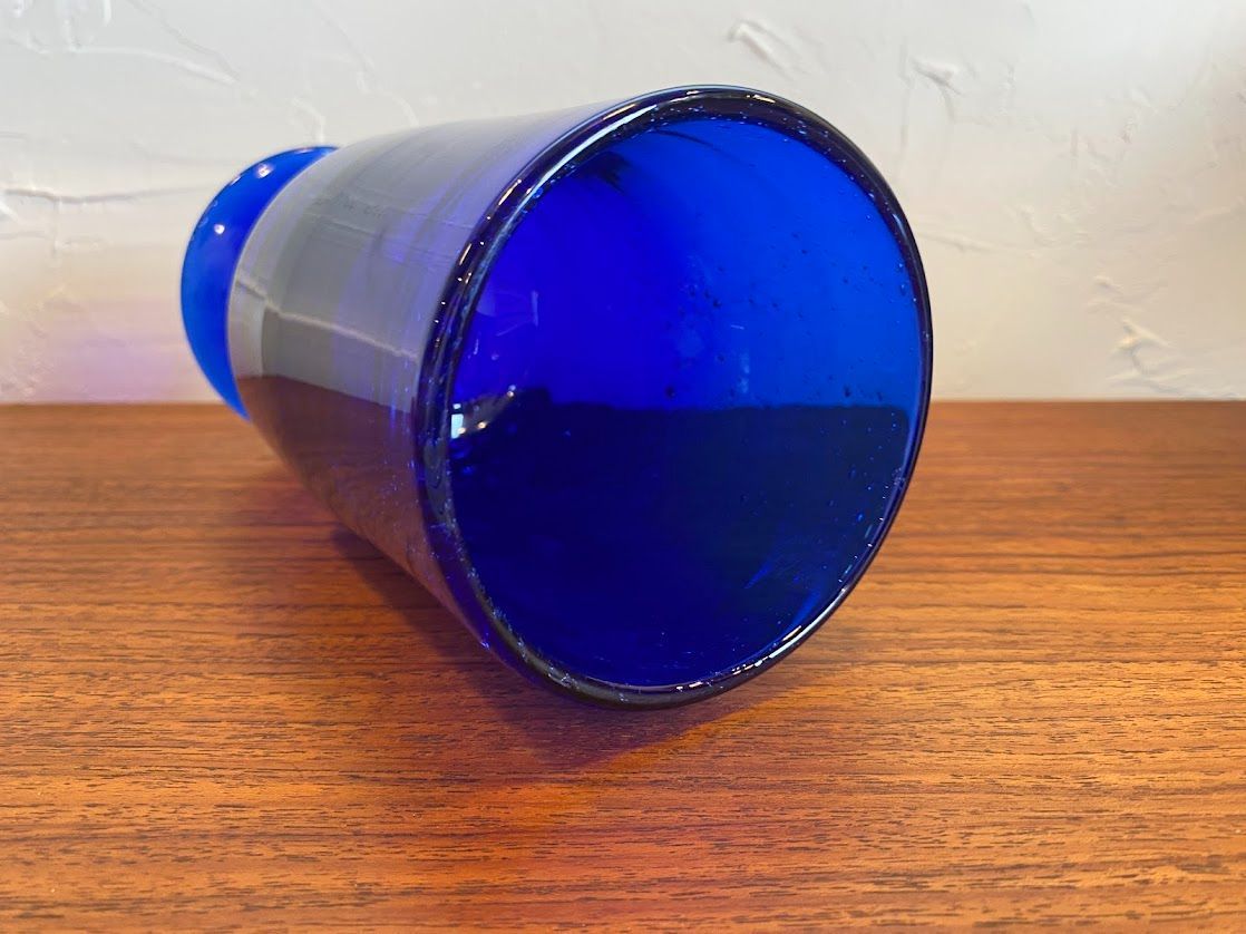 ヴィンテージ エリックホグラン Boda ゴブレット 花瓶 ブルー エリック・ホグラン／深い青色ゴブレット／フラワーベース／ブルー