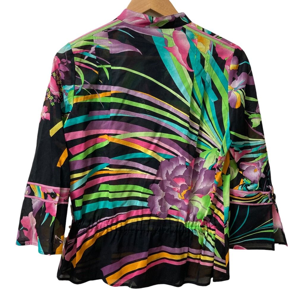 未使用 LEONARD レオナール フラワープリント ベルスリーブ シアー