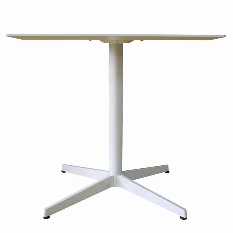 接客テーブル 相合家具 ミーティングテーブル カフェテーブル コーヒーテーブル 四角天板 スクエア 正方形 単柱脚 オフィス 事務 打ち合わせ ラウンジ ロビー 地域