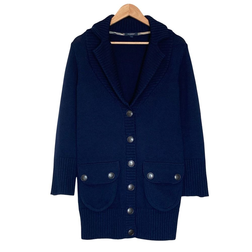 美品 BURBERRY LONDON バーバリーロンドン メタル釦 ニットジャケット