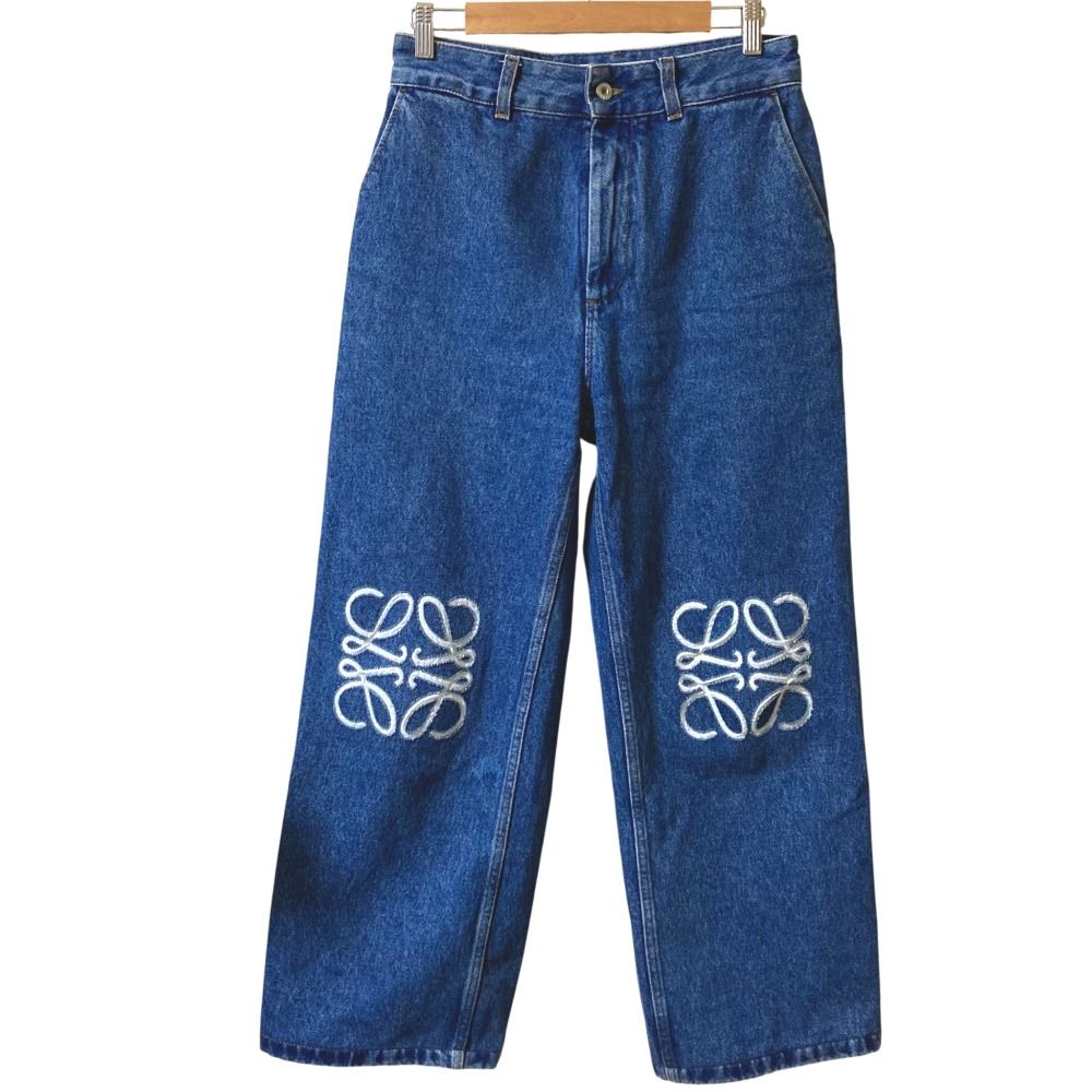 LOEWE ロエベ ANAGRAM BAGGY JEANS AF アナグラム バギージーンズ デニムパンツ サイズ36 ブルー レディース 古着