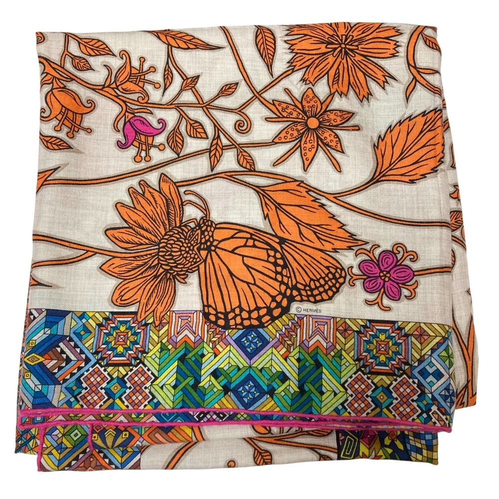 美品 HERMES エルメス カレ140 カレジェアン Le Jaguar et Le Colibri