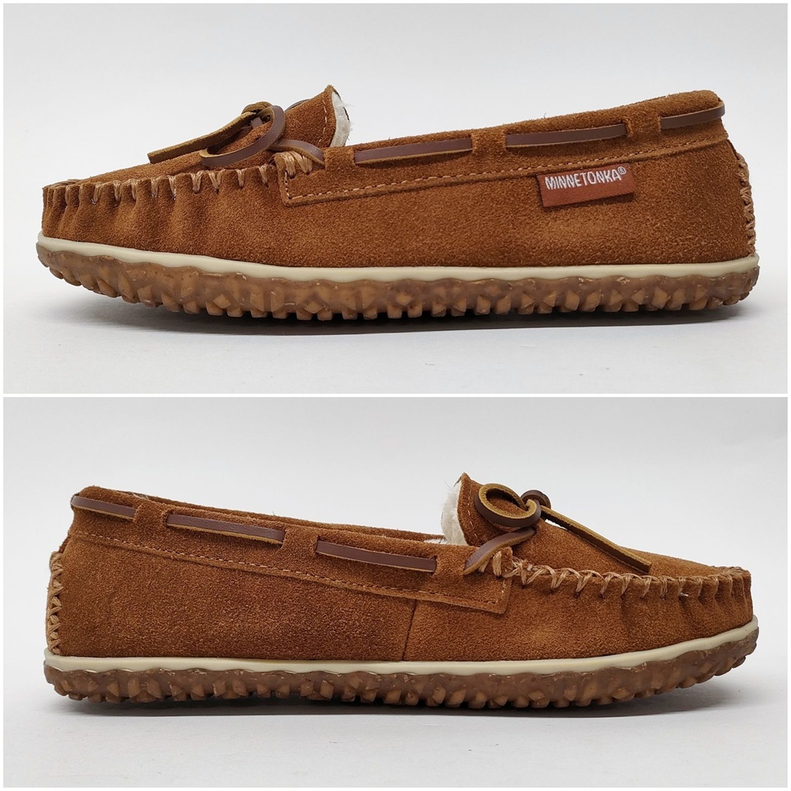 本日のみの価格　新品未使用　MINNETONKA アルティメット ミネトンカ 24cm ボア モカシン TILIA ブラウン 7M 40152 ティリア