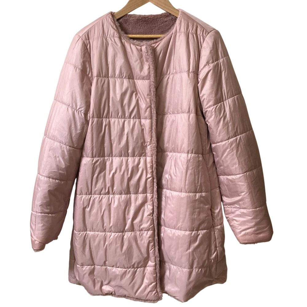 MAX&Co. マックス アンド コー ピンク ノーカラージャケット 未使用 MAX&Co. マックスアンドコー リバーシブル エコファー ノー