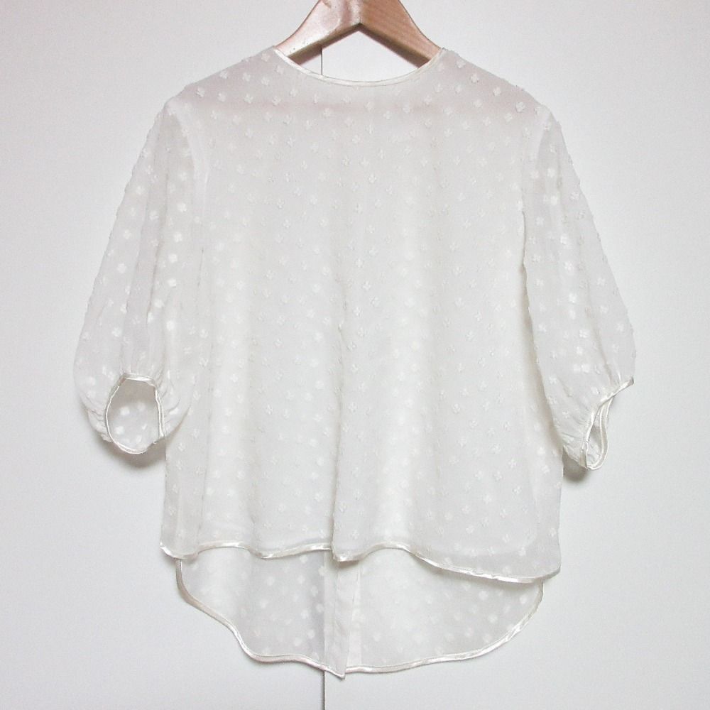 23SS shirocon yori シロコン ヨリ フローラバックリボン ブラウス サイズ36 ホワイト レディース 古着