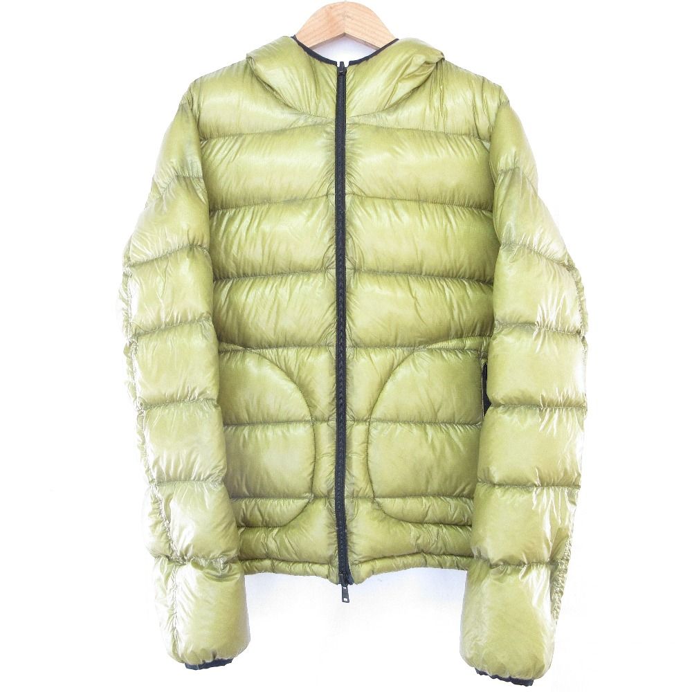 HERNO ヘルノ ナイロン リバーシブル フーデッドダウンジャケット サイズ48 カーキ ネイビー メンズ 古着