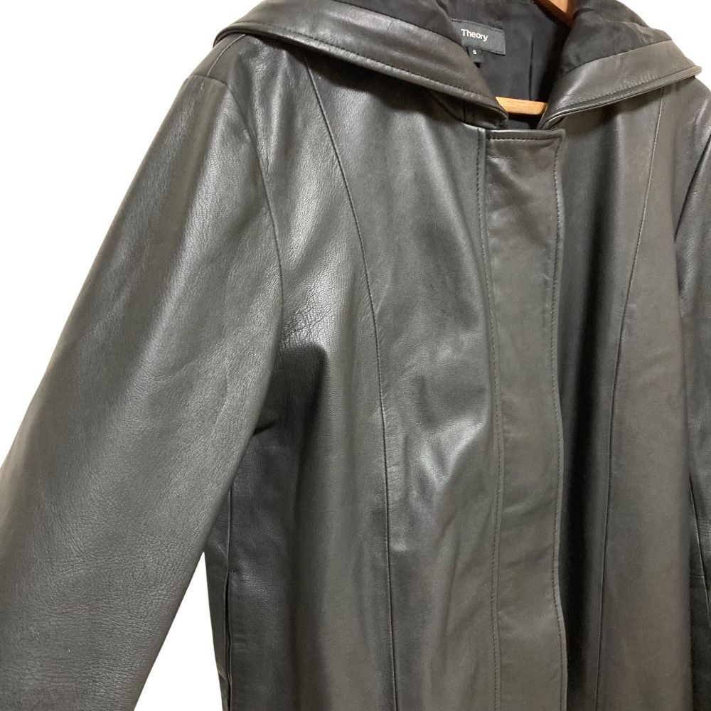 美品 Theory セオリー SOFT LEATER ZIP UP JKT ソフトレザー