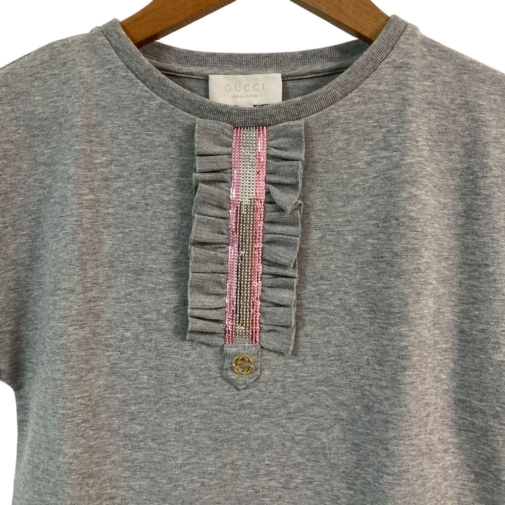 GUCCI スパンコール装飾 ミニワンピース 美品 GUCCI グッチ スパンコール装飾 GG スウェット ワンピース キッズ