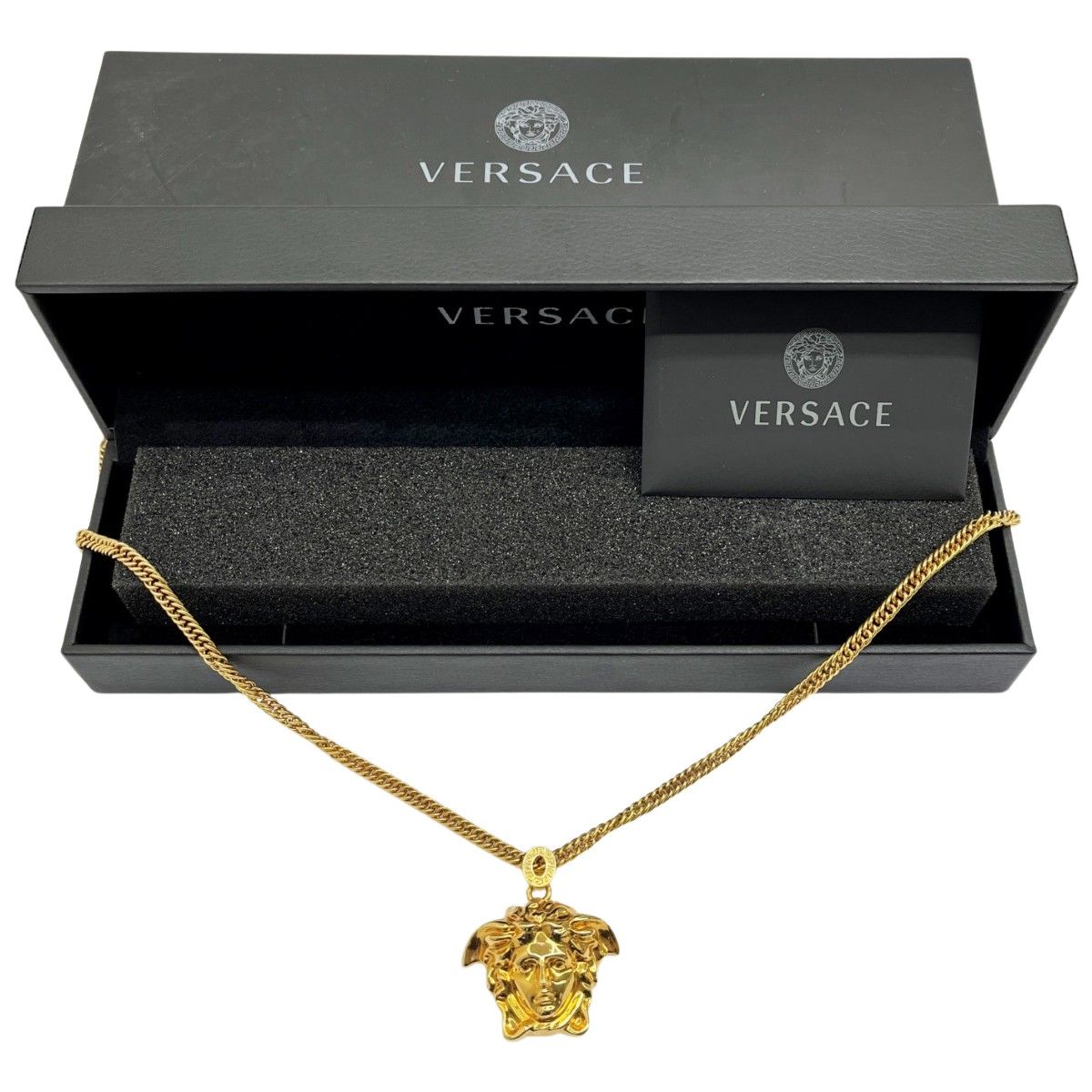 ◇◇VERSACE ベルサーチ ラージ メドゥーサ ネックレス メッキ Gカード