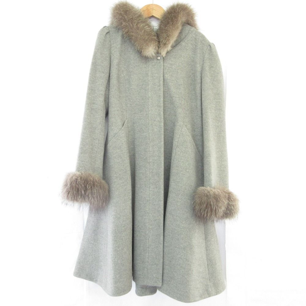 良品 Rene ルネ フォックスファー アンゴラブレンド ウール フレア