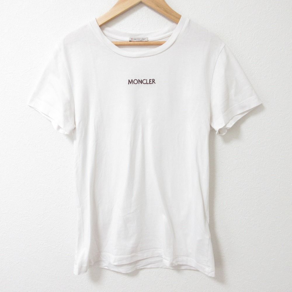 良品 MONCLER モンクレール ロゴ刺繍 半袖 Tシャツ カットソー サイズM