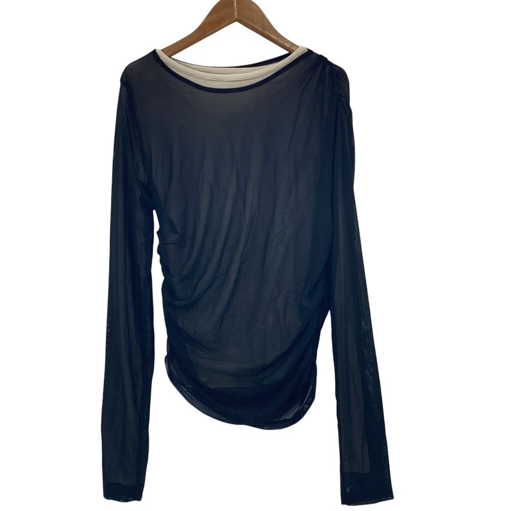 25 SS Diagram ダイアグラム グレースコンチネンタル レイヤードカットトップス サイズ36 ブラック ホワイト レディース 古着