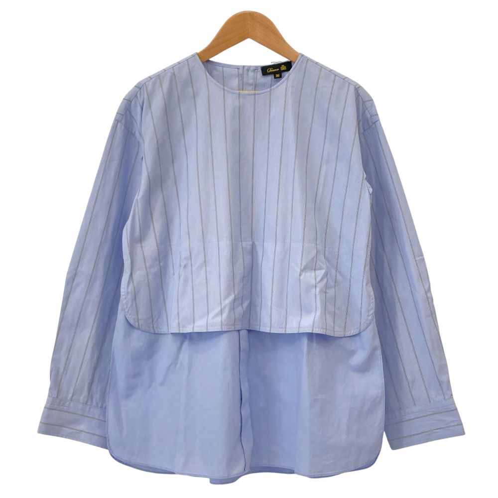 美品 24SS DRAWER ドゥロワー レイヤーノーカラーブラウス 6521-299