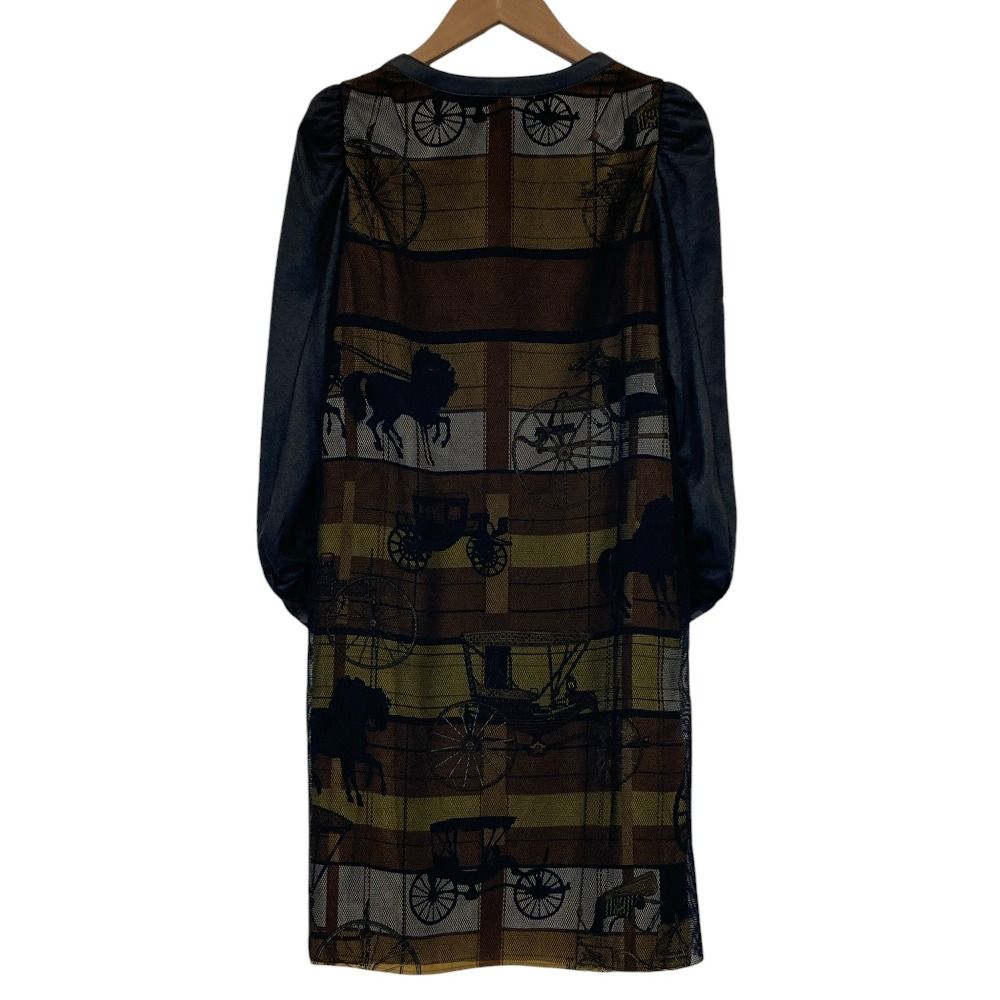 JUNYA COMME des GARCONS ジュンヤワタナベ メッシュレイヤードワンピース JS O 018 サイズS ブラック レディース 古着