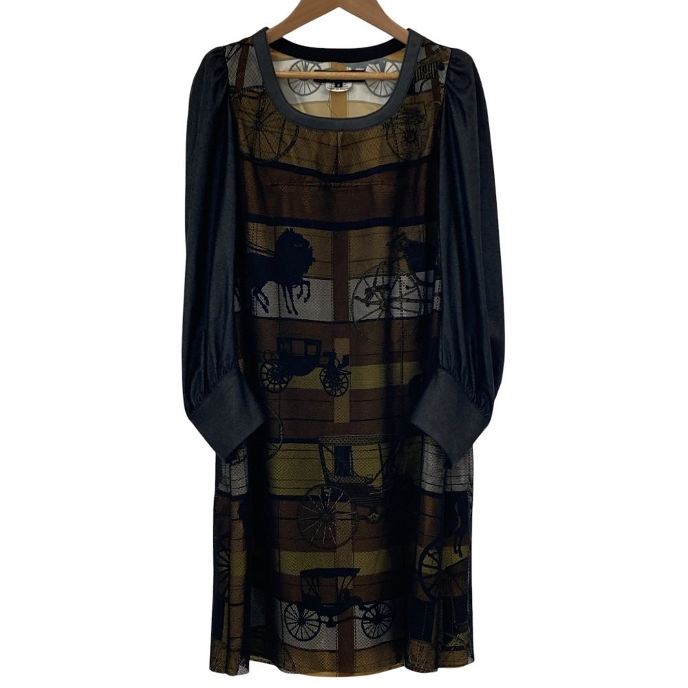 JUNYA COMME des GARCONS ジュンヤワタナベ メッシュレイヤードワンピース JS-O 018 サイズS ブラック レディース 古着