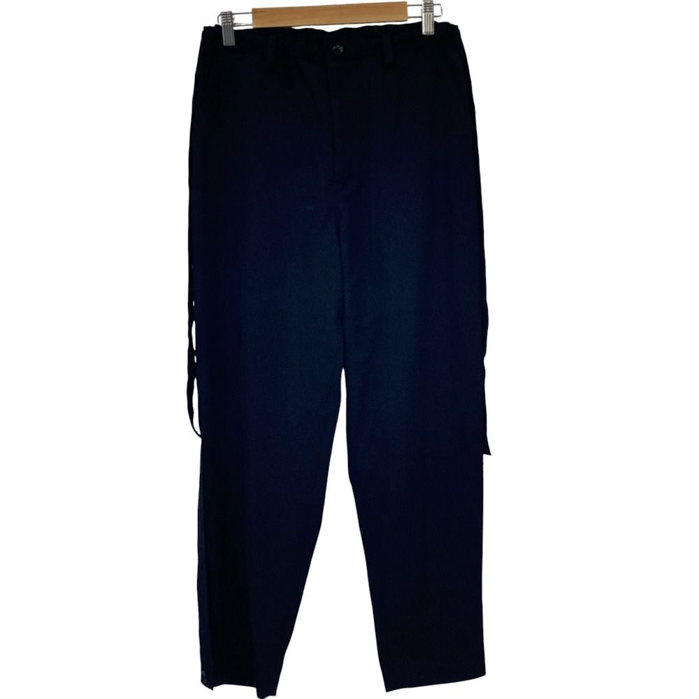 Y s ヨウジヤマモト WOOL SIDE DETAIL PANTS YS-P 11-100 サイズ1 ブラック レディース 古着