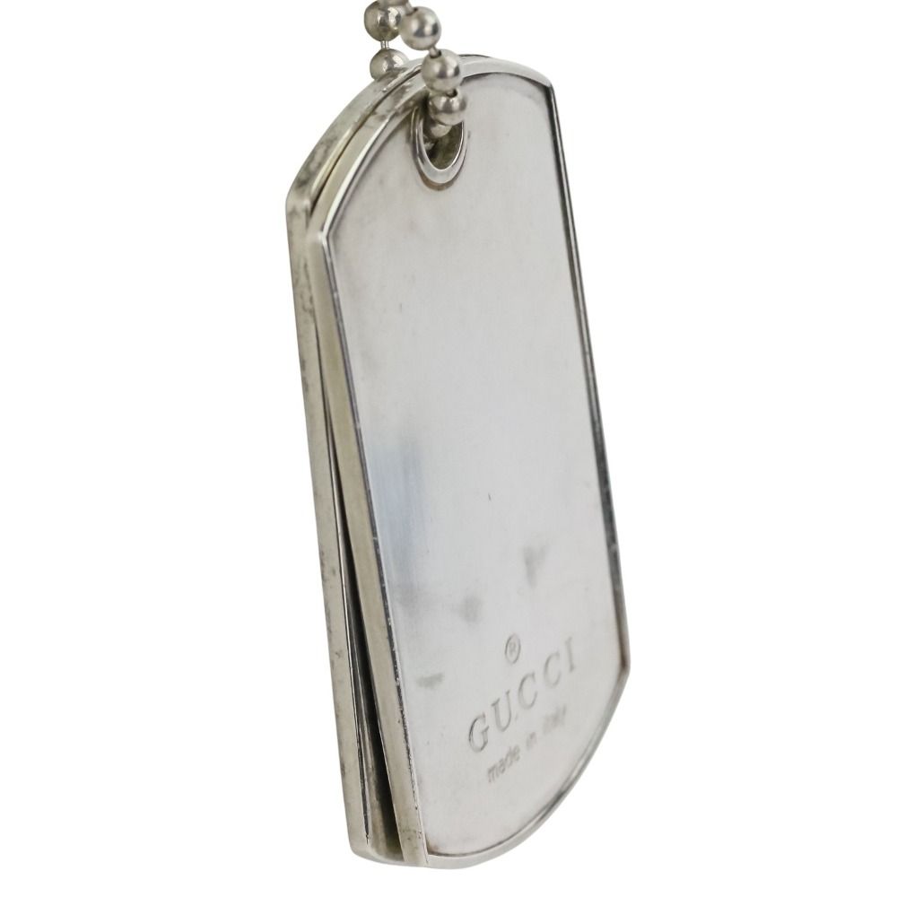 良品 GUCCI グッチ 2連ドッグタグ ボールチェーン ネックレス