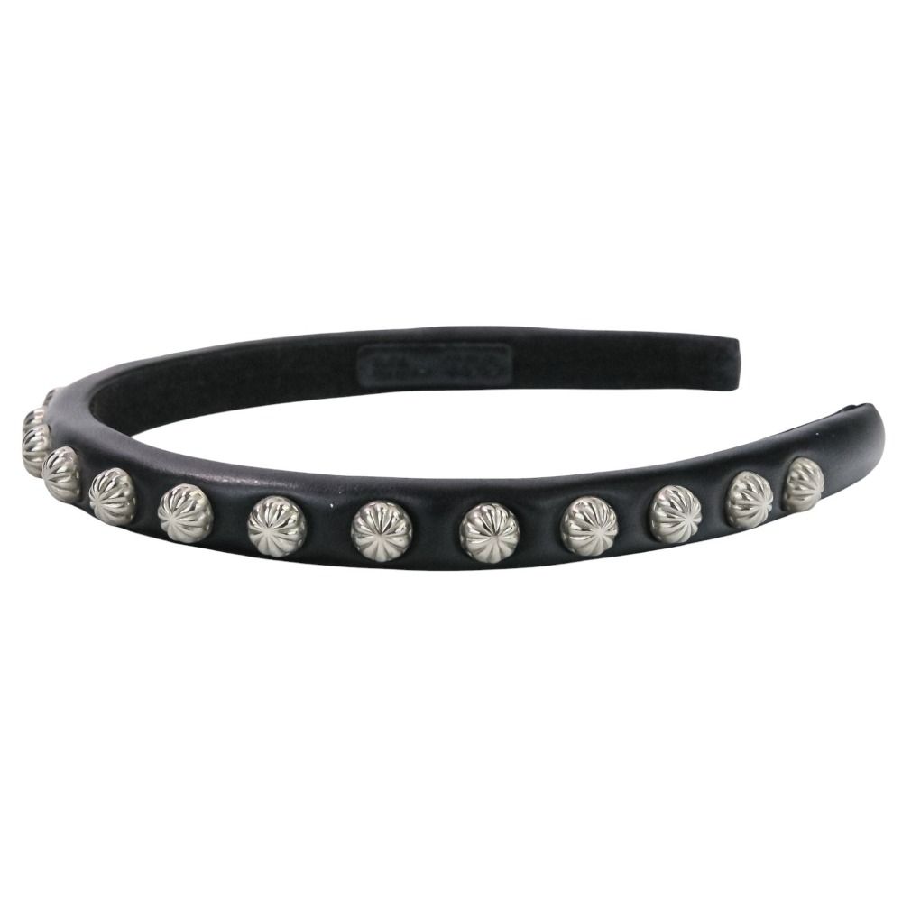 TOGA TOO トーガ Leather headband コンチョ カチューシャ ヘアバンド ヘッドバンド３ TZ 241 AA 932 ブラック レディース 古着