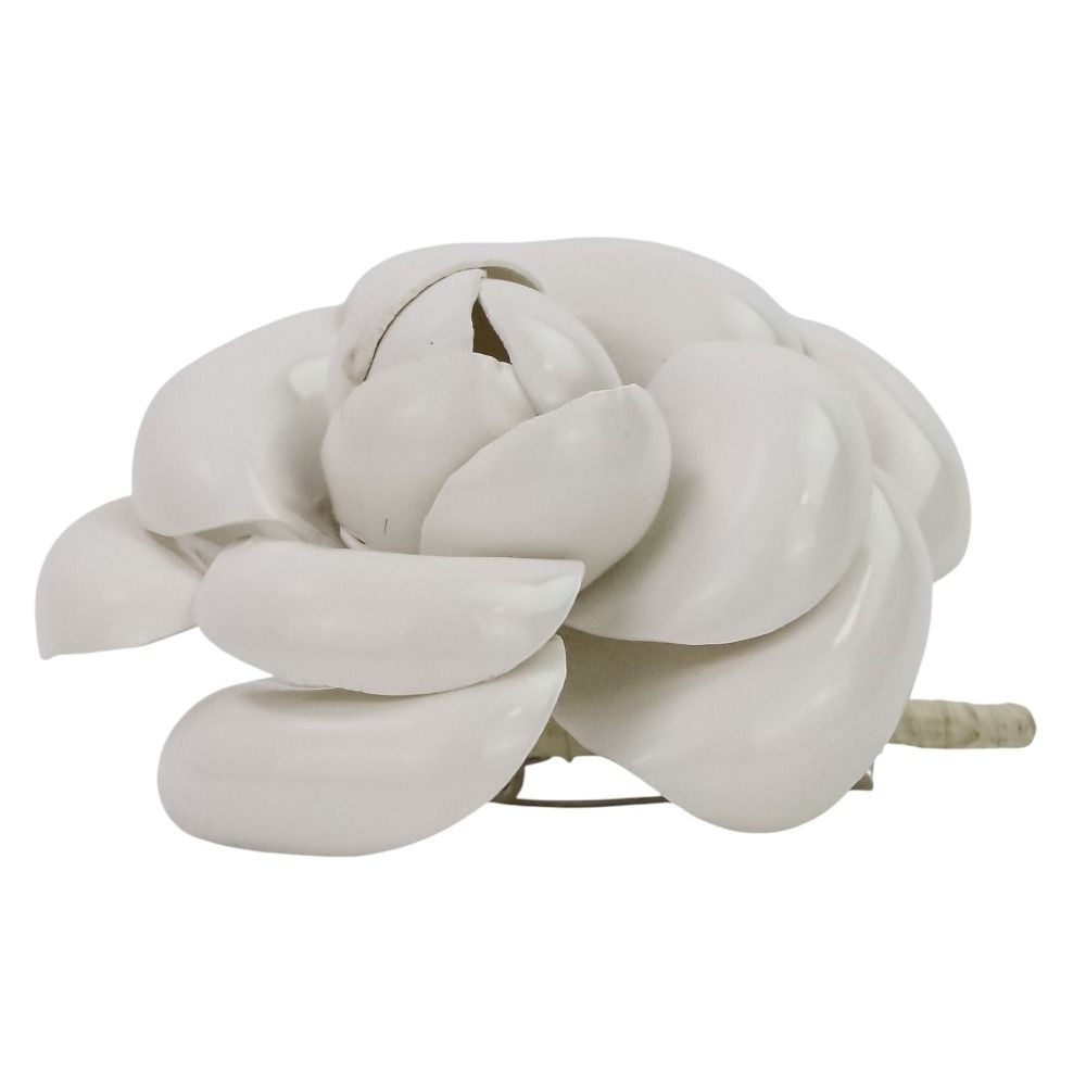 良品 CHANEL シャネル カメリアモチーフ コサージュ ブローチ ホワイト