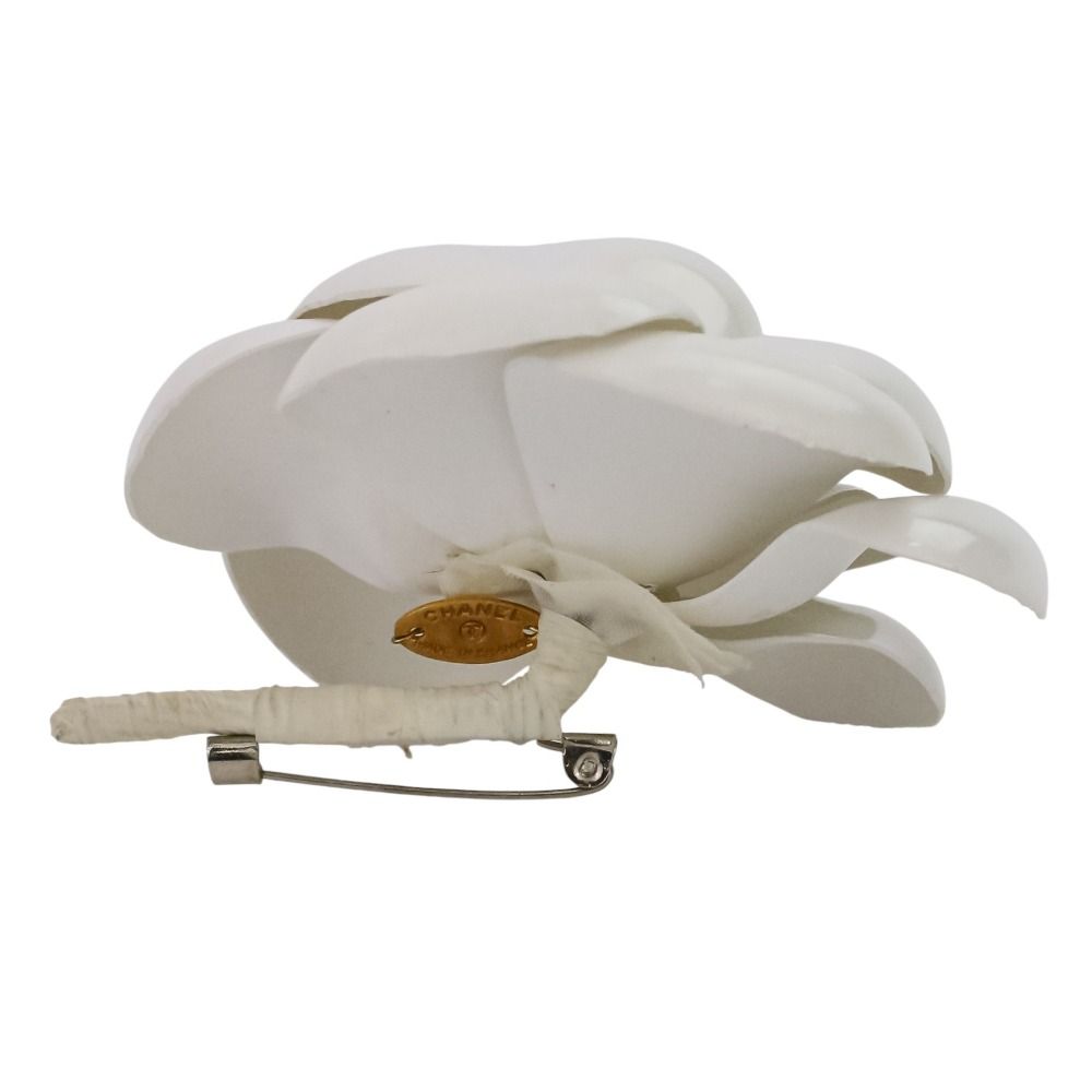 良品 CHANEL シャネル カメリアモチーフ コサージュ ブローチ ホワイト
