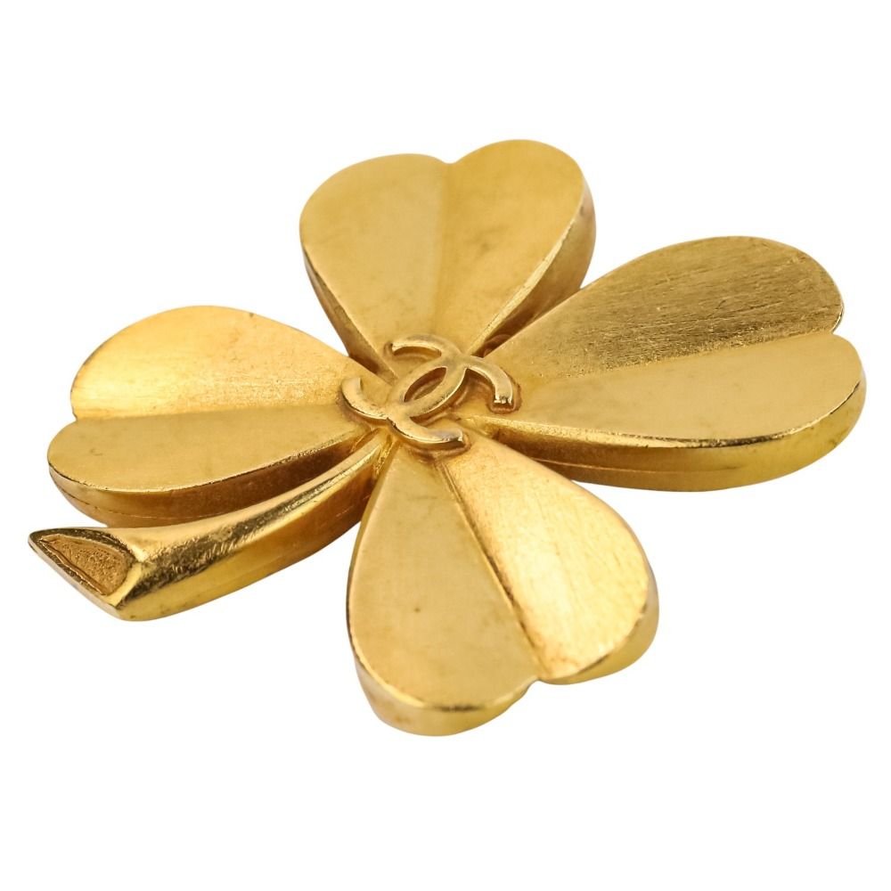 中古　美品　CHANEL ゴールド　フラワー　ブローチ CHANEL (シャネル) ヴィンテージ カメリア フラワー ブローチ