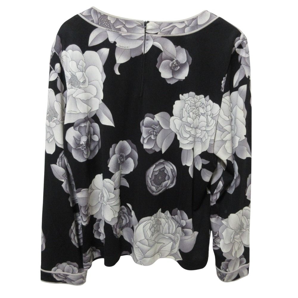 近年美品　LEONARD レオナール　カンカン　トップス　Tシャツ 良品 LEONARD レオナール カンカン フラワープリント ロングスリーブ