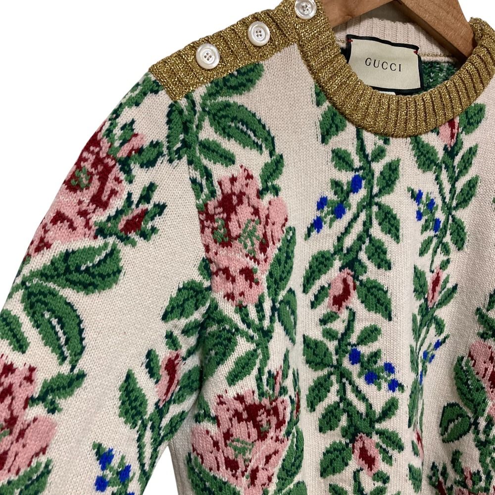 美品 GUCCI グッチ フラワージャガード ニット セーター 493495 サイズ